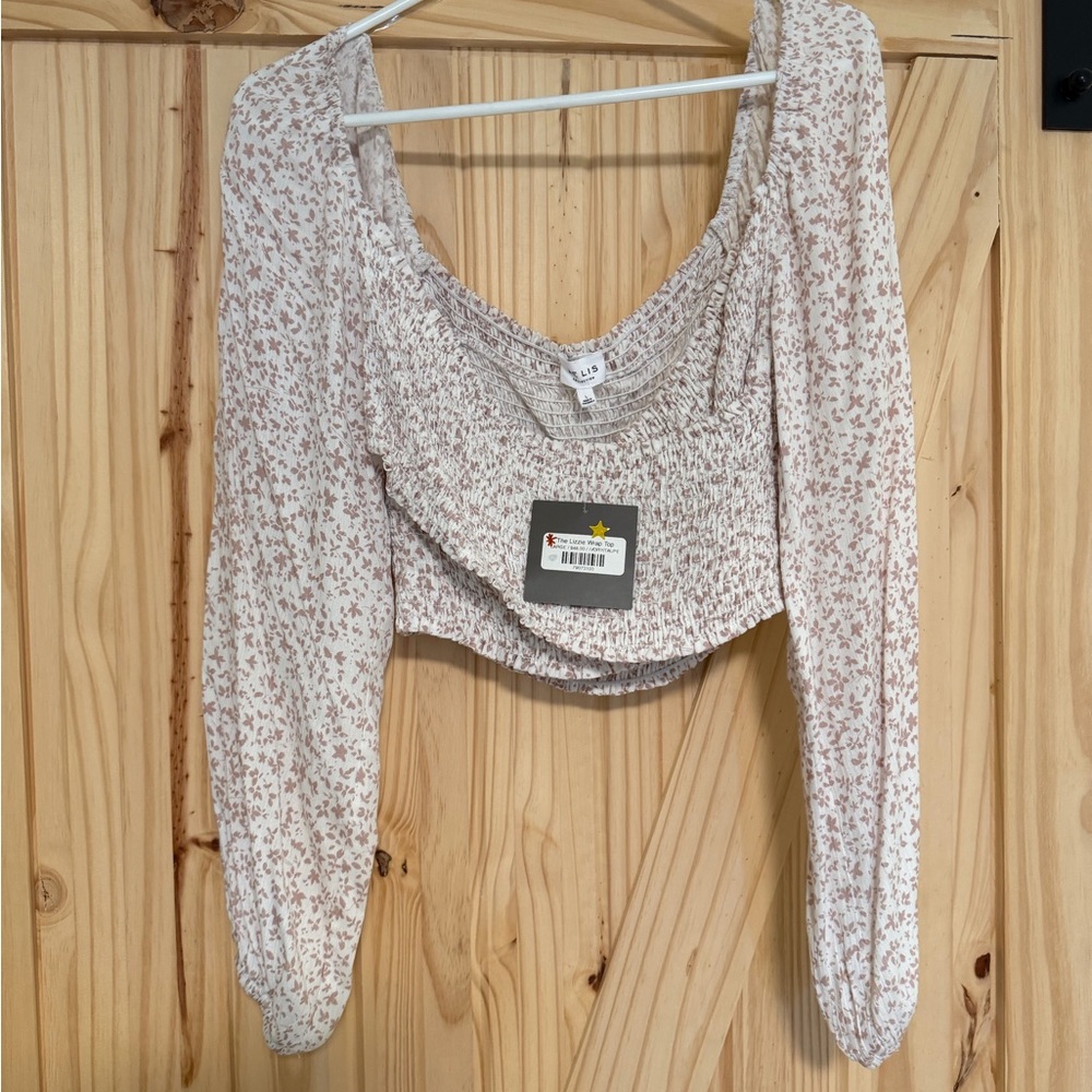 Le Lis Pink Floral Smocked Blouse